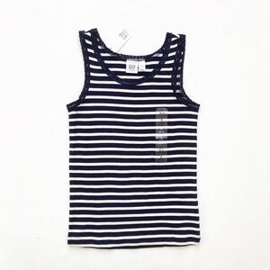 Gapkids NWT navy/white stripe lace hem tank S/6-7Y